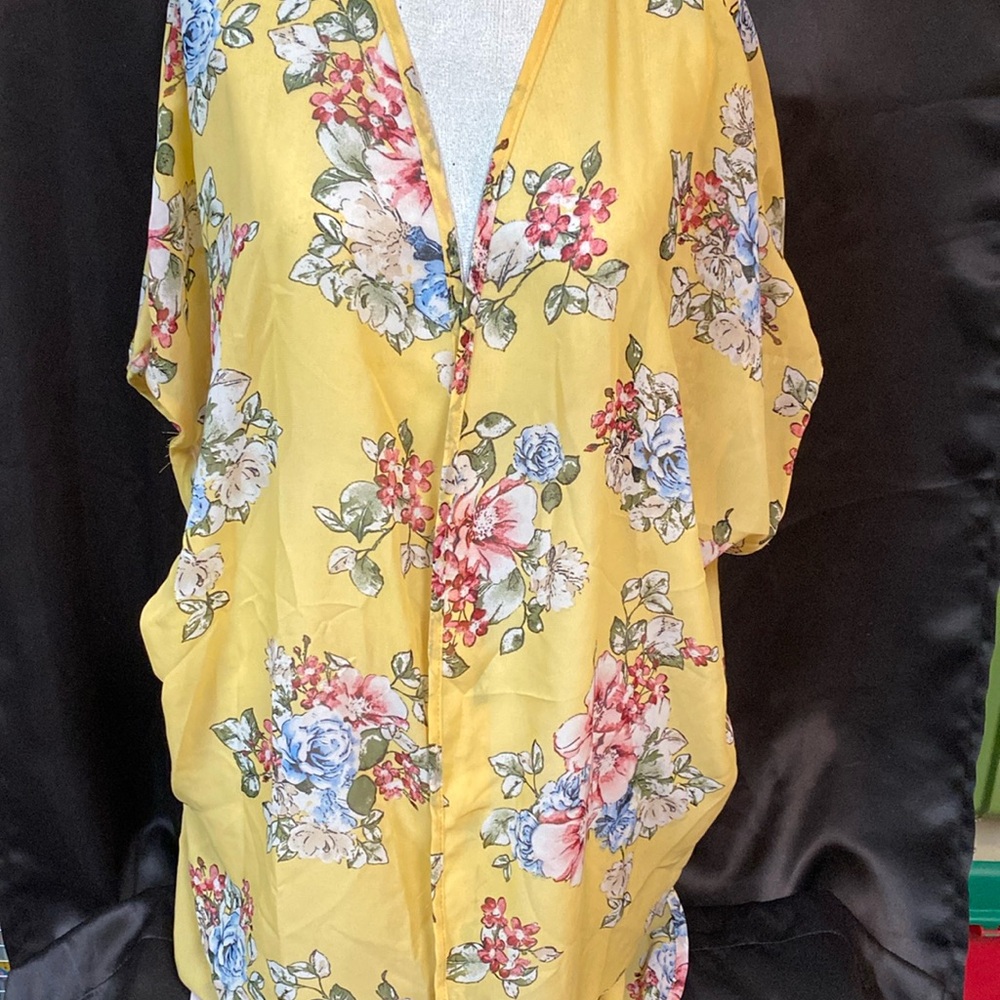 Hippie Chic light floral shawl